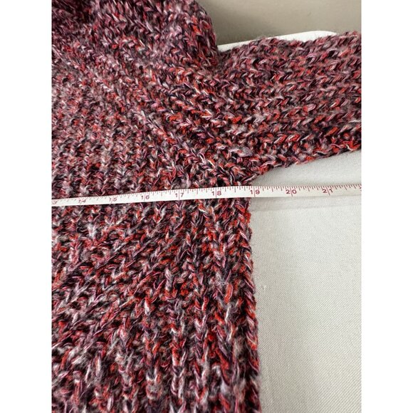 Esprit Womens XS Marled Chunky Knit Sweater Y2K 90s Retro Vibes Red Purple Cozy - Picture 4 of 5